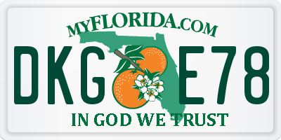 FL license plate DKGE78