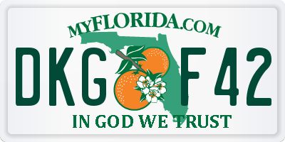 FL license plate DKGF42