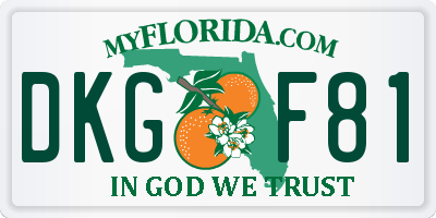 FL license plate DKGF81