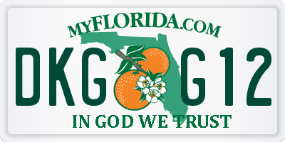 FL license plate DKGG12