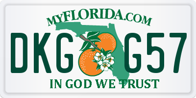 FL license plate DKGG57