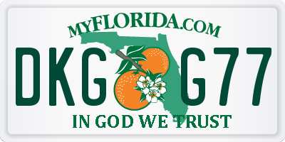 FL license plate DKGG77