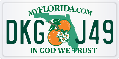FL license plate DKGJ49