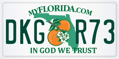 FL license plate DKGR73