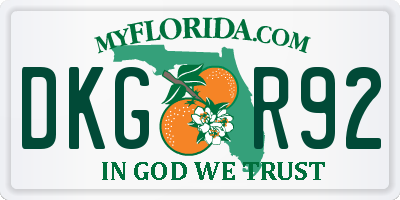 FL license plate DKGR92