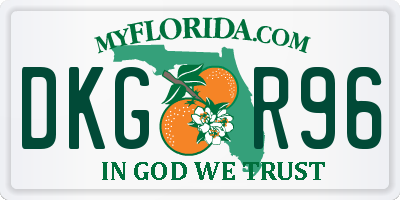 FL license plate DKGR96