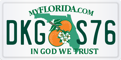 FL license plate DKGS76