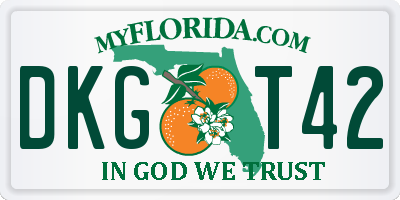 FL license plate DKGT42