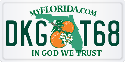 FL license plate DKGT68