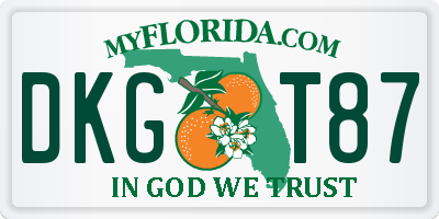 FL license plate DKGT87