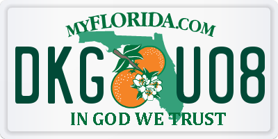 FL license plate DKGU08
