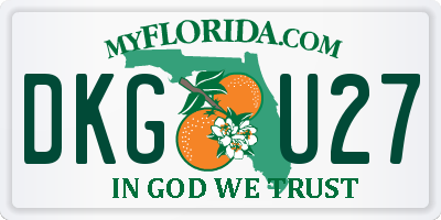 FL license plate DKGU27