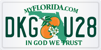 FL license plate DKGU28