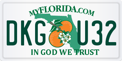 FL license plate DKGU32
