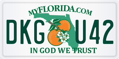 FL license plate DKGU42