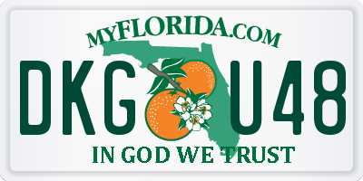 FL license plate DKGU48