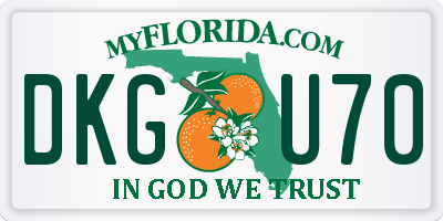 FL license plate DKGU70