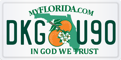 FL license plate DKGU90