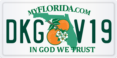 FL license plate DKGV19