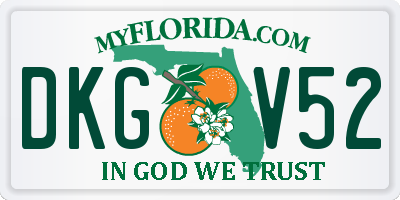 FL license plate DKGV52