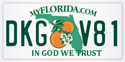 FL license plate DKGV81