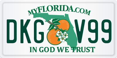 FL license plate DKGV99