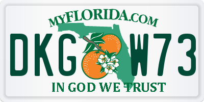 FL license plate DKGW73