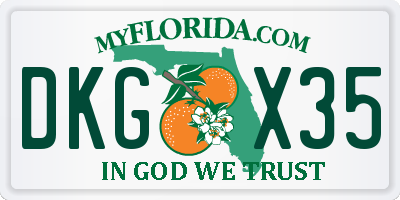 FL license plate DKGX35