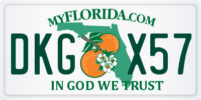FL license plate DKGX57
