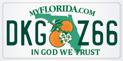 FL license plate DKGZ66