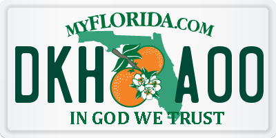 FL license plate DKHA00