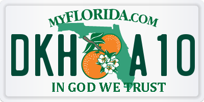 FL license plate DKHA10