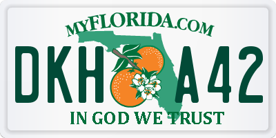 FL license plate DKHA42