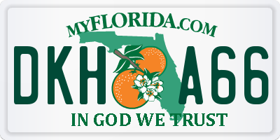FL license plate DKHA66