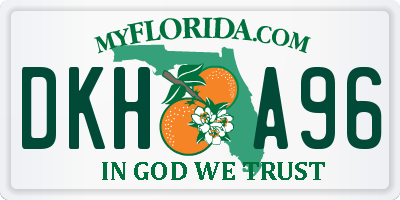 FL license plate DKHA96