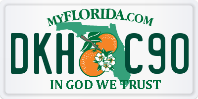 FL license plate DKHC90
