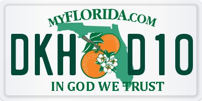FL license plate DKHD10