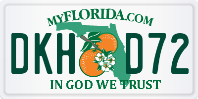 FL license plate DKHD72