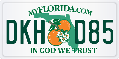 FL license plate DKHD85