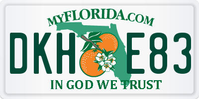 FL license plate DKHE83