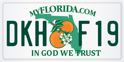FL license plate DKHF19