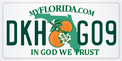 FL license plate DKHG09