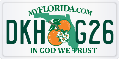 FL license plate DKHG26