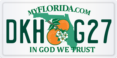 FL license plate DKHG27