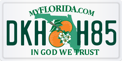 FL license plate DKHH85
