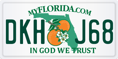FL license plate DKHJ68