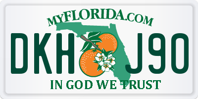 FL license plate DKHJ90