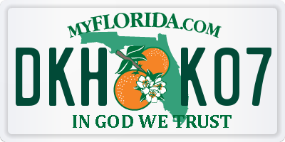 FL license plate DKHK07