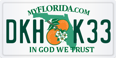 FL license plate DKHK33