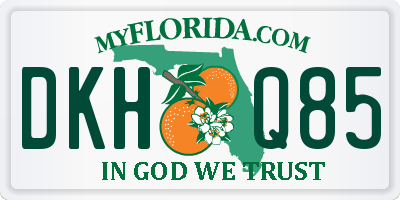 FL license plate DKHQ85